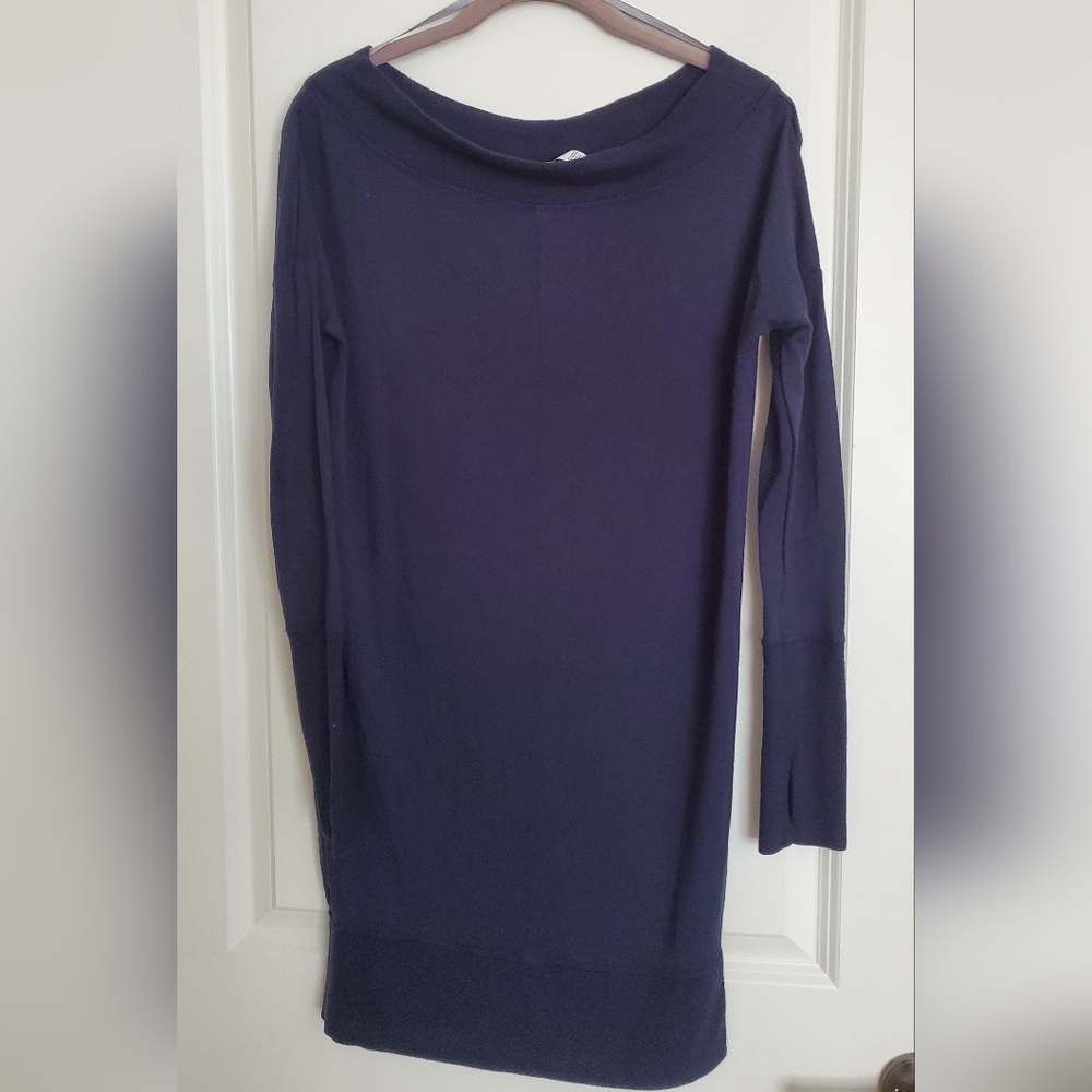 Navy Long Sleeve Sweatshirt Dress